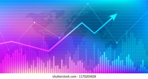 Business candle stick graph chart of stock market investment trading. Trend of graph. Vector illustration