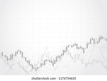 Business candle stick graph chart of stock market investment trading on white background design. Bullish point, Trend of graph. Vector illustration