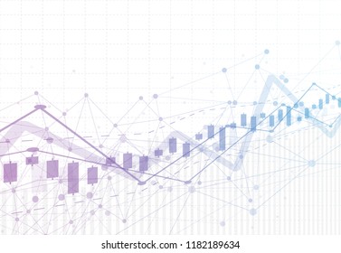 Business candle stick graph chart of stock market investment trading on background design. Bullish point, Trend of graph. Vector illustration