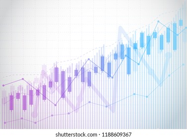 Business candle stick graph chart of stock market investment trading on dark background design. Bullish point, Trend of graph. Vector illustration