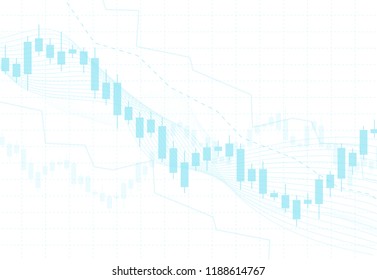 Business candle stick graph chart of stock market investment trading on background design. Bullish point, Trend of graph. Vector illustration