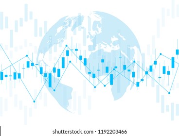 Business candle stick graph chart of stock market investment trading. Trend of graph. Vector illustration