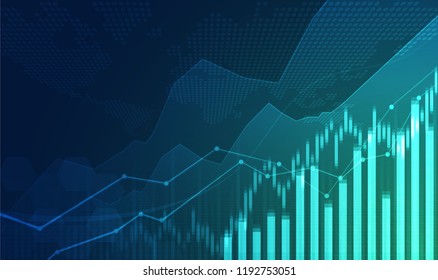 Business candle stick graph chart of stock market investment trading, Bullish point, Bearish point. trend of graph vector design.