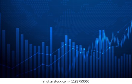 Business candle stick graph chart of stock market investment trading, Bullish point, Bearish point. trend of graph vector design.