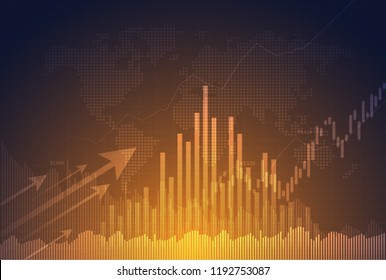 Business candle stick graph chart of stock market investment trading, Bullish point, Bearish point. trend of graph vector design.