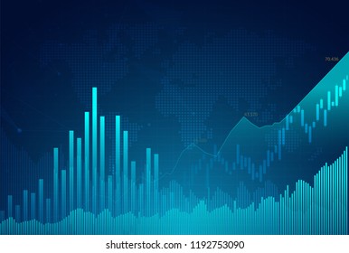 Business candle stick graph chart of stock market investment trading, Bullish point, Bearish point. trend of graph vector design.