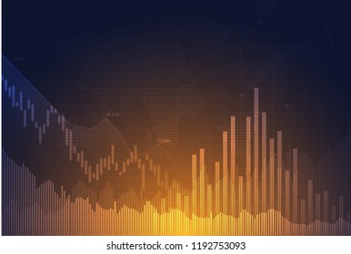 Business candle stick graph chart of stock market investment trading, Bullish point, Bearish point. trend of graph vector design.