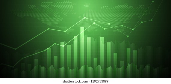 Business candle stick graph chart of stock market investment trading, Bullish point, Bearish point. trend of graph vector design.