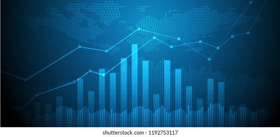 Business candle stick graph chart of stock market investment trading, Bullish point, Bearish point. trend of graph vector design.