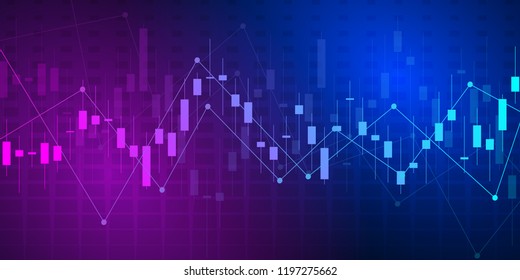 Business Candle Stick Graph Chart Of Stock Market Investment Trading. Trend Of Graph. Vector Illustration