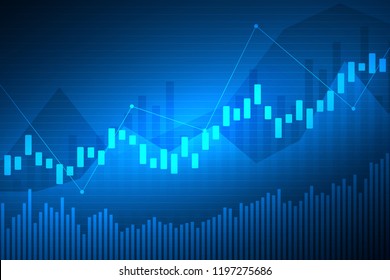 Business candle stick graph chart of stock market investment trading. Trend of graph. Vector illustration