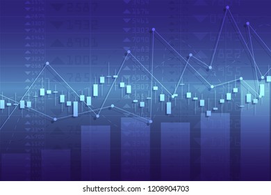 Business candle stick graph chart of stock market investment trading on background design. Stock market graph . Vector illustration