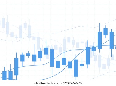Business candle stick graph chart of stock market investment trading on background design. Bullish point, Trend of graph. Vector illustration