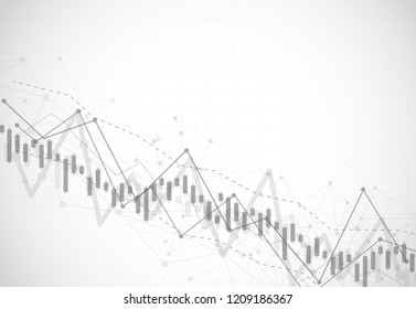 Business candle stick graph chart of stock market investment trading on background design. Bullish point, Trend of graph. Vector illustration