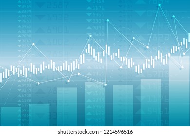Business candle stick graph chart of stock market investment trading on background design. Stock market graph . Vector illustration