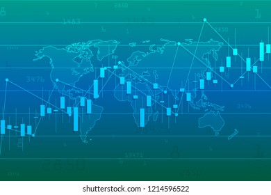 Business candle stick graph chart of stock market investment trading on background design. Stock market graph . Vector illustration