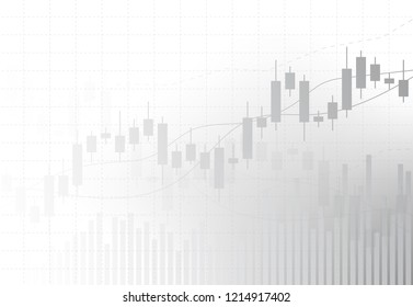 Business Candle Stick Graph Chart Of Stock Market Investment Trading On Background Design. Bullish Point, Trend Of Graph. Vector Illustration