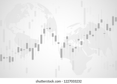 Business candle stick graph chart of stock market investment trading. Trend of graph. Vector illustration