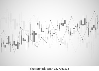 Business candle stick graph chart of stock market investment trading. Trend of graph. Vector illustration