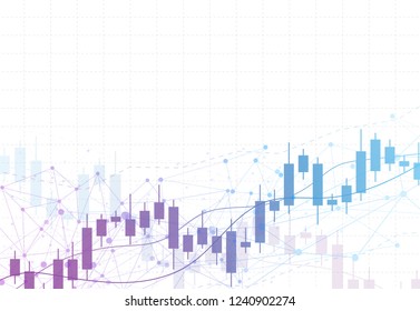 Business candle stick graph chart of stock market investment trading on background design. Bullish point, Trend of graph. Vector illustration