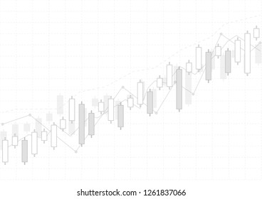 Business candle stick graph chart of stock market investment trading on white background design. Bullish point, Forex, Trend of graph. Vector illustration