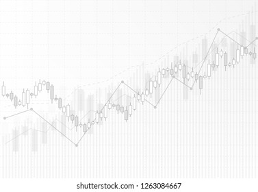 Business Candle Stick Graph Chart Of Stock Market Investment Trading On White Background Design. Bullish Point, Trend Of Graph. Vector Illustration