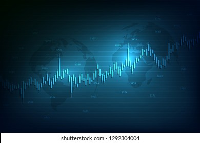 Business candle stick graph chart of stock market investment trading. Trend of graph. Vector illustration