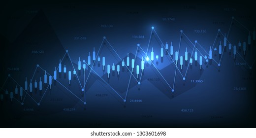 Gráfico de barras de velas de negocios de la bolsa de inversión, punto Bullish, punto Bearish para conceptos empresariales y financieros, informes e inversión. Ilustración del vector