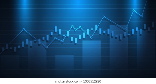 Business candle stick graph chart of stock market investment trading, Bullish point, Bearish point for business and financial concepts, reports and investment. Vector illustration