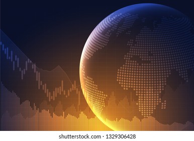Business candle stick graph chart of stock market investment trading, Bullish point, Bearish point. concept for financial investment or Economic trends of graph vector design.