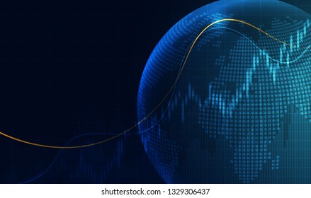 Business candle stick graph chart of stock market investment trading, Bullish point, Bearish point. concept for financial investment or Economic trends of graph vector design.