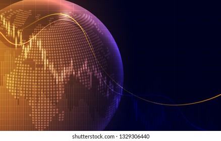 Business candle stick graph chart of stock market investment trading, Bullish point, Bearish point. concept for financial investment or Economic trends of graph vector design.