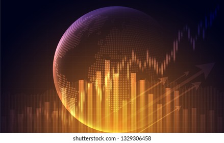 Business candle stick graph chart of stock market investment trading, Bullish point, Bearish point. concept for financial investment or Economic trends of graph vector design.