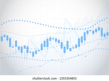 Business candle stick graph chart of stock market investment trading on dark background design. Bullish point, Trend of graph. Vector illustration