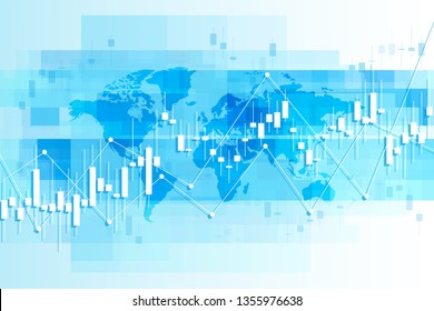 Business candle stick graph chart of stock market investment trading, Bullish point, Bearish point for business and financial concepts, reports and investment. Vector illustration