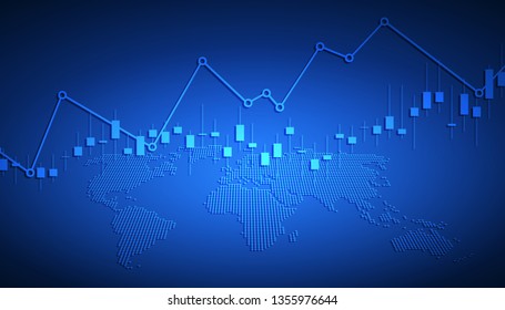 Business candle stick graph chart of stock market investment trading, Bullish point, Bearish point for business and financial concepts, reports and investment. Vector illustration