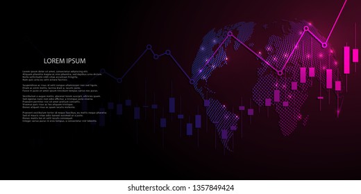 Business candle stick graph chart of stock market investment trading, Bullish point, Bearish point for business and financial concepts, reports and investment. Vector illustration