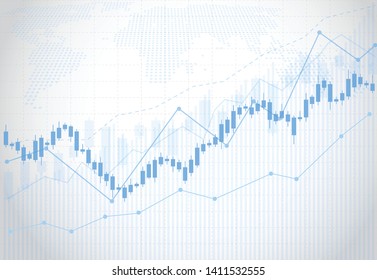 Business Candle Stick Graph Chart Of Stock Market Investment Trading On White Background Design. Bullish Point, Trend Of Graph. Vector Illustration