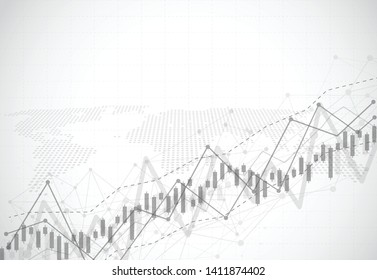 Business candle stick graph chart of stock market investment trading on background design. Bullish point, Trend of graph. Vector illustration