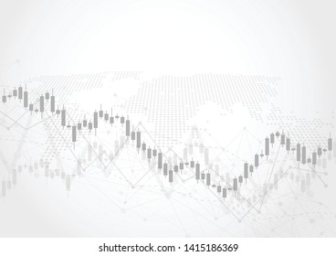 Business candle stick graph chart of stock market investment trading on white background design. Bullish point, Trend of graph. Vector illustration