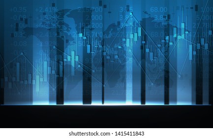 Business candle stick graph chart of stock market investment trading, Bullish point, Bearish point for business and financial concepts, reports and investment. Vector illustration