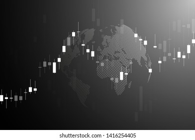 Business candle stick graph chart of stock market investment trading, Bullish point, Bearish point for business and financial concepts, reports and investment. Vector illustration
