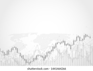 Business candle stick graph chart of stock market investment trading on white background design. Bullish point, Trend of graph. Vector illustration