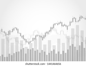 Business candle stick graph chart of stock market investment trading on white background design. Bullish point, Trend of graph. Vector illustration