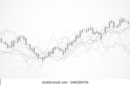 Business candle stick graph chart of stock market investment trading on white background design. Bullish point, Trend of graph. Vector illustration