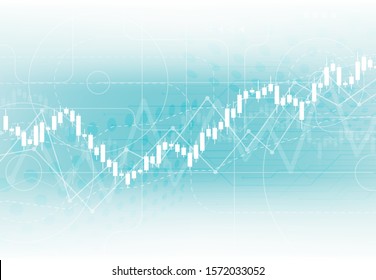 Business candle stick graph chart of stock market investment trading on white background design. Bullish point, Trend of graph. Vector illustration