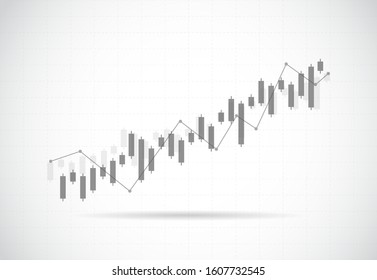 Business Candle Stick Diagramm Diagramm der Börse Investment Trading auf Hintergrund-Design. Bullish point, Trend des Graphen. Vektorgrafik