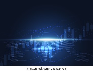 Business candle stick graph chart of stock market investment trading on white background design. Bullish point, Trend of graph. Vector illustration