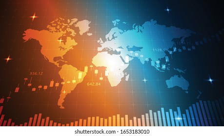 Business candle stick graph chart. Big Data Analysis Visualization. Data Info Graphic, Bullish point, Bearish point trend of graph vector design.