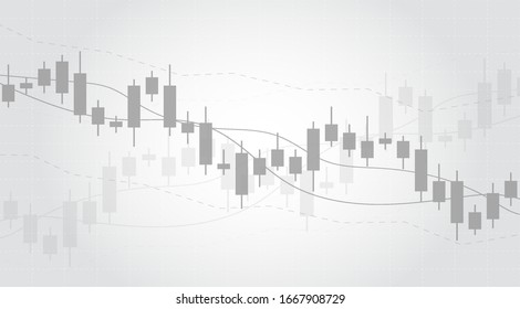 Business candle stick graph chart of stock market investment trading on dark background design. Bullish point, Trend of graph. Vector illustration